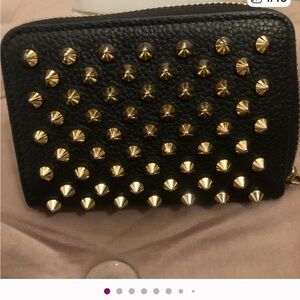 Christian Louboutin Black Wallet with Gold Studs